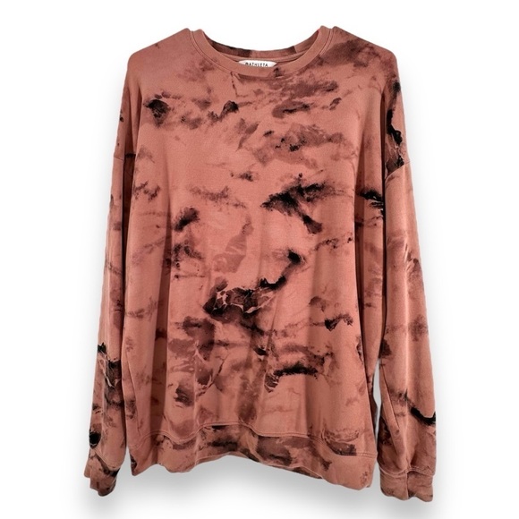 Athleta Marbled Crewneck Sweatshirt Red/Burgundy Women's Size Small - Picture 1 of 9